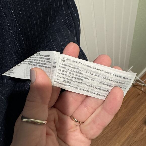 Abercrombie Fitch Navy Blue Pinstripe Mara Vest Midi Dress NEW Size Small - Picture 6 of 7